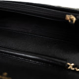 CHANEL Handbag Black Black Caviar Quilted Wallet On Chain Pearly CC Light Gold Hardware (woc - Redeluxe