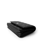 CHANEL Handbag Black Black Caviar Quilted Wallet on Chain Silver Hardware - Redeluxe