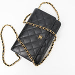 CHANEL Handbag Black Black Caviar Quilted Wallet on Chain (WOC) GHW - Redeluxe