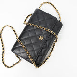 CHANEL Handbag Black Black Caviar Quilted Wallet on Chain (WOC) GHW - Redeluxe