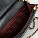 CHANEL Handbag Black Black Caviar Quilted Wallet on Chain (WOC) GHW - Redeluxe