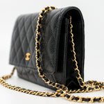CHANEL Handbag Black Black Caviar Quilted Wallet on Chain (WOC) GHW - Redeluxe