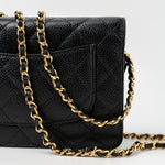 CHANEL Handbag Black Black Caviar Quilted Wallet on Chain (WOC) GHW - Redeluxe