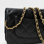 CHANEL Handbag Black Black Caviar Quilted Wallet on Chain (WOC) GHW - Redeluxe