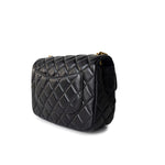 CHANEL Handbag Black Black Coco De Toi Heart Chain Small Square Flap Bag Antique Gold Hardware - Redeluxe