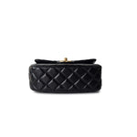 CHANEL Handbag Black Black Coco De Toi Heart Chain Small Square Flap Bag Antique Gold Hardware - Redeluxe