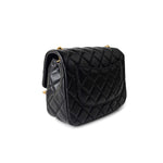 CHANEL Handbag Black Black Coco De Toi Heart Chain Small Square Flap Bag Antique Gold Hardware - Redeluxe