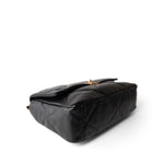 CHANEL Handbag Black Black Lambskin Quilted 19 Flap Medium/Large Mixed Hardware - Redeluxe