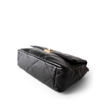 CHANEL Handbag Black Black Lambskin Quilted 19 Flap Medium/Large Mixed Hardware - Redeluxe