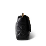 CHANEL Handbag Black Black Lambskin Quilted 19 Flap Medium/Large Mixed Hardware - Redeluxe