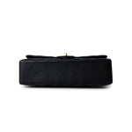 CHANEL Handbag Black Black Lambskin Quilted Classic Flap Medium Light Gold Hardware - Redeluxe