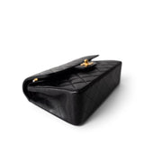 CHANEL Handbag Black Black Lambskin Quilted Classic Flap Small Gold Hardware - Redeluxe