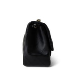 CHANEL Handbag Black Black Lambskin Quilted Mini Square Flap Light Gold Hardware - Redeluxe