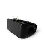 CHANEL Handbag Black Black Lambskin Quilted Mini Square Flap Light Gold Hardware - Redeluxe