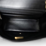CHANEL Handbag Black Black Lambskin Quilted Mini Square Flap Light Gold Hardware - Redeluxe