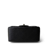 CHANEL Handbag Black Black Lambskin Quilted Mini Square Flap Light Gold Hardware - Redeluxe