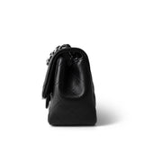 CHANEL Handbag Black Black Lambskin Quilted Mini Square Flap Silver Hardware - Redeluxe