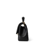 CHANEL Handbag Black Black Lambskin Quilted Mini Top Handle Antique Gold Hardware - Redeluxe