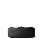 CHANEL Handbag Black Black Lambskin Quilted Mini Top Handle Antique Gold Hardware - Redeluxe