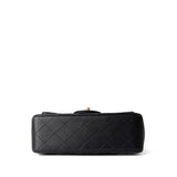 CHANEL Handbag Black Black Lambskin Quilted Mini Top Handle Antique Gold Hardware - Redeluxe