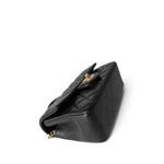 CHANEL Handbag Black Black Lambskin Quilted Mini Top Handle Antique Gold Hardware - Redeluxe