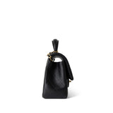 CHANEL Handbag Black Black Lambskin Quilted Mini Top Handle Antique Gold Hardware - Redeluxe
