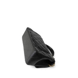CHANEL Handbag Black Black Lambskin Quilted Mini Top Handle Antique Gold Hardware - Redeluxe