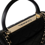 CHANEL Handbag Black Black Lambskin Quilted Trendy CC Small Light Gold Hardware - Redeluxe