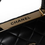 CHANEL Handbag Black Black Lambskin Quilted Trendy CC Small Light Gold Hardware - Redeluxe