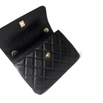 CHANEL Handbag Black Black Lambskin Quilted Trendy CC Small Light Gold Hardware - Redeluxe