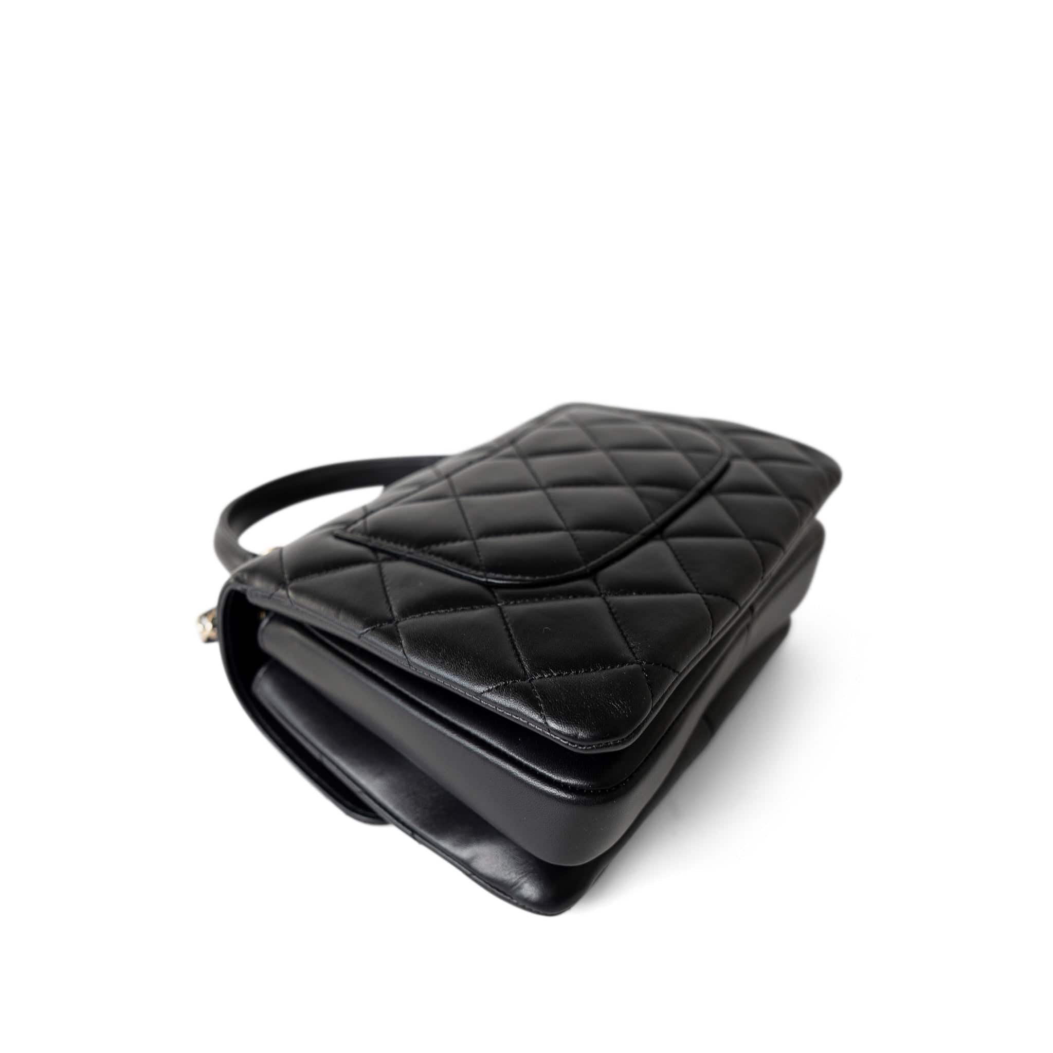 CHANEL Handbag Black Black Lambskin Quilted Trendy CC Small Light Gold Hardware - Redeluxe