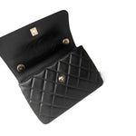 CHANEL Handbag Black Black Lambskin Quilted Trendy CC Small Light Gold Hardware - Redeluxe