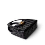 CHANEL Handbag Black Black Shiny Aged Calfskin Nano Kelly Mini Shopper - Redeluxe