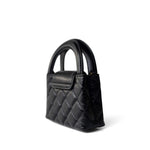 CHANEL Handbag Black Black Shiny Aged Calfskin Nano Kelly Mini Shopper - Redeluxe