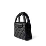 CHANEL Handbag Black Black Shiny Aged Calfskin Nano Kelly Mini Shopper - Redeluxe