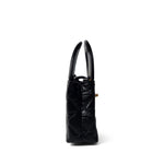 CHANEL Handbag Black Black Shiny Aged Calfskin Nano Kelly Mini Shopper - Redeluxe