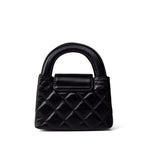CHANEL Handbag Black Black Shiny Aged Calfskin Nano Kelly Mini Shopper - Redeluxe