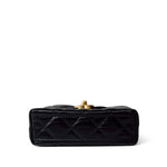 CHANEL Handbag Black Black Shiny Aged Calfskin Nano Kelly Mini Shopper - Redeluxe