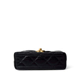 CHANEL Handbag Black Black Shiny Aged Calfskin Nano Kelly Mini Shopper - Redeluxe
