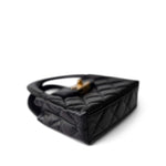 CHANEL Handbag Black Black Shiny Aged Calfskin Nano Kelly Mini Shopper - Redeluxe