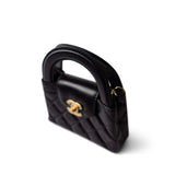 CHANEL Handbag Black Black Shiny Aged Calfskin Nano Kelly Mini Shopper - Redeluxe