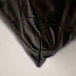 CHANEL Handbag Black Calfskin Quilted 22 Bag Small Aged Silver Hardware - Redeluxe