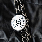 CHANEL Handbag Black Calfskin Quilted 22 Bag Small Aged Silver Hardware - Redeluxe