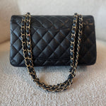 CHANEL Handbag Black Caviar Quilted Classic Double Flap Small Gold Hardware - Redeluxe