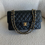 CHANEL Handbag Black Caviar Quilted Classic Flap Medium GHW - Redeluxe