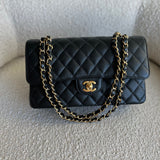 CHANEL Handbag Black Caviar Quilted Classic Flap Medium GHW - Redeluxe