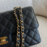 CHANEL Handbag Black Caviar Quilted Classic Flap Medium GHW - Redeluxe
