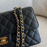 CHANEL Handbag Black Caviar Quilted Classic Flap Medium GHW - Redeluxe