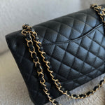 CHANEL Handbag Black Caviar Quilted Classic Flap Medium GHW - Redeluxe