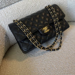 CHANEL Handbag Black Caviar Quilted Classic Flap Medium LGHW - Redeluxe